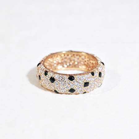 [LUCKY LOVE]PANTHERE SPOTTED FULL DIAMOND RING