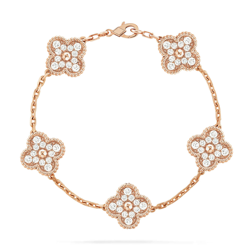 [LUCKY LOVE]CLOVER ROSE GOLD BRACELET COLLECTION,5 MOTIFS