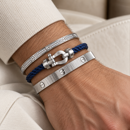[LoveLucky]Love & Force Large Horseshoe Trio Bracelet Stack Set