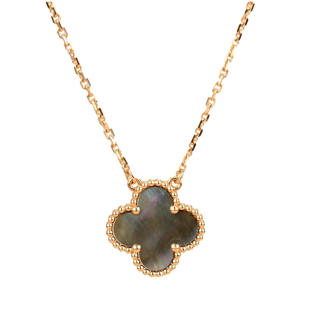 [LUCKY LOVE]CLOVER 15MM  GRAY MOTHER OF PEARL NECKLACE