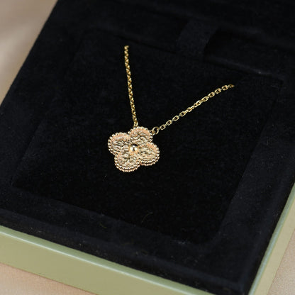 [LUCKY LOVE]CLOVER 15MM  BRONZING NECKLACE