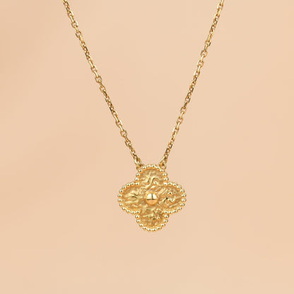[LUCKY LOVE]CLOVER 15MM  BRONZING NECKLACE