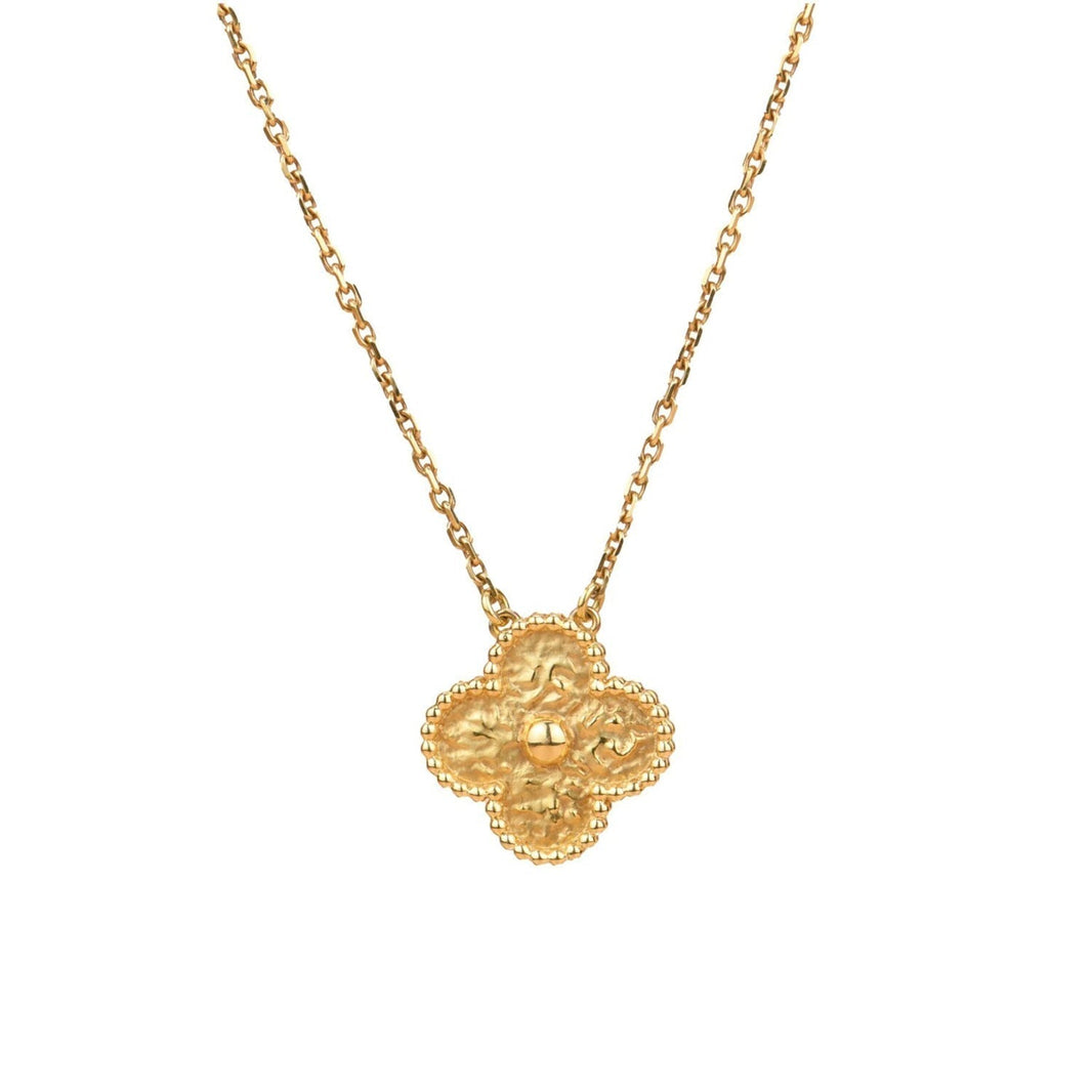 [LUCKY LOVE]CLOVER 15MM  BRONZING NECKLACE