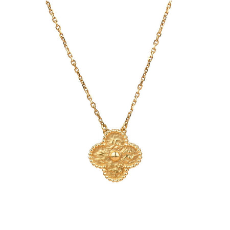 [LUCKY LOVE]CLOVER 15MM  BRONZING NECKLACE