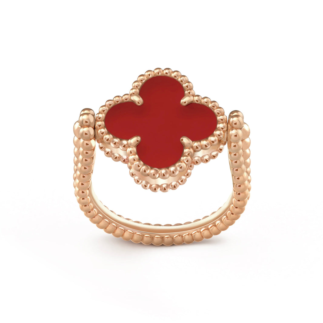 [LUCKY LOVE]CLOVER RIVERSIBLE PINK GOLD RING