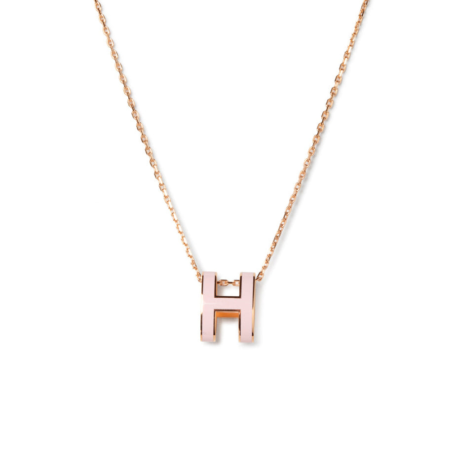 [LUCKY LOVE]POP H PEDANT PINK GOLD