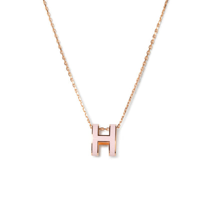 [LUCKY LOVE]POP H PEDANT PINK GOLD