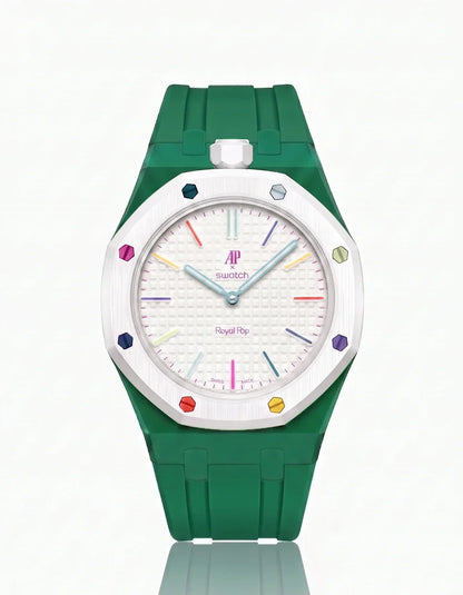 Silicone Strap & Case  Royal Pop Huit Blanc(Customize  Colors)