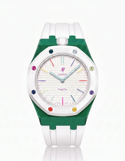 Silicone Strap & Case  Royal Pop Huit Blanc(Customize  Colors)