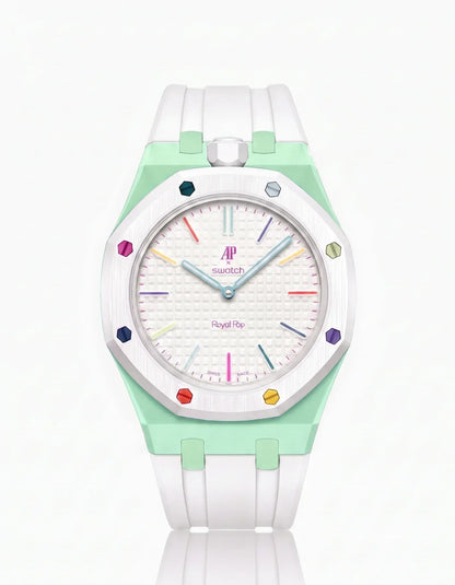 Silicone Strap & Case  Royal Pop Huit Blanc(Customize  Colors)