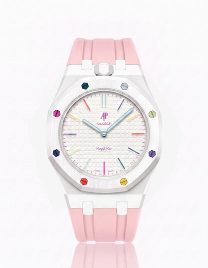 Silicone Strap & Case  Royal Pop Huit Blanc(Customize  Colors)