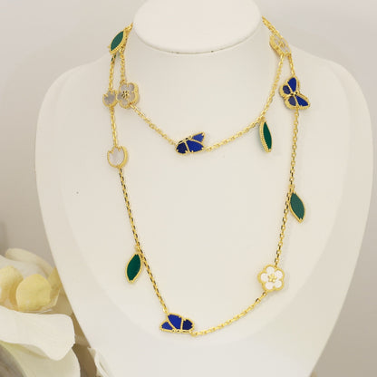 [LUCKY LOVE]LUCKY SPRING BUTTERFLY 15 FLOWER NECKLACE