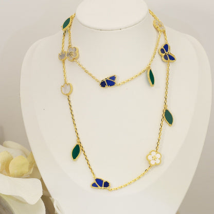 [LUCKY LOVE]LUCKY SPRING BUTTERFLY 15 FLOWER NECKLACE