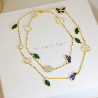 [LUCKY LOVE]LUCKY SPRING BUTTERFLY 15 FLOWER NECKLACE