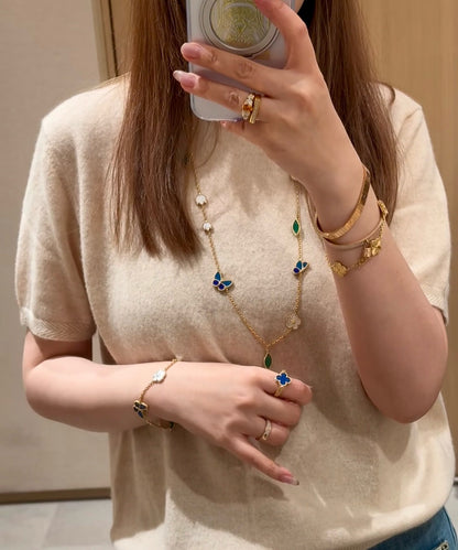 [LUCKY LOVE]LUCKY SPRING BUTTERFLY 15 FLOWER NECKLACE