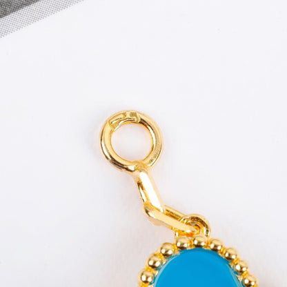 [LUCKY LOVE]CLOVER 5 MOTIFS TURQUOISE BRACELET