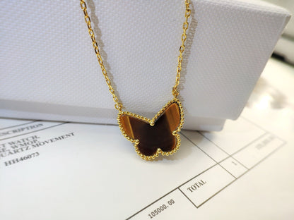 [LUCKY LOVE] TIGER__ EYE BUTTERFLY NECKLACE
