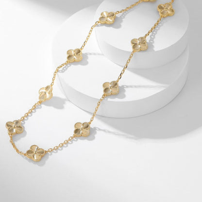 [LUCKY LOVE]CLOVER 10 MOTIFS LASER NECKLACE