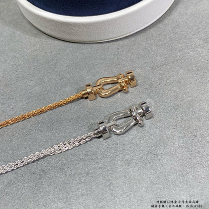 [LUCKY LOVE]FORCE SMALL HORSESHOE  DIAMOND CHAIN ROPE BRACELET