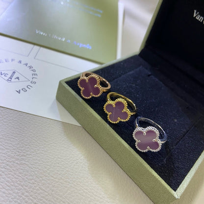 [LUCKY LOVE]CLOVER  PURPLE VIOLET RING