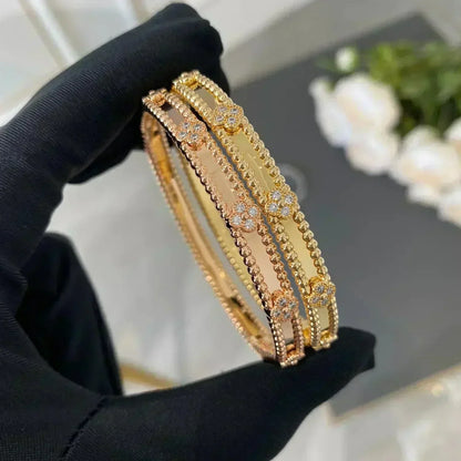 [LUCKY LOVE]CLOVER BRACELET 4MM DIAMONDS