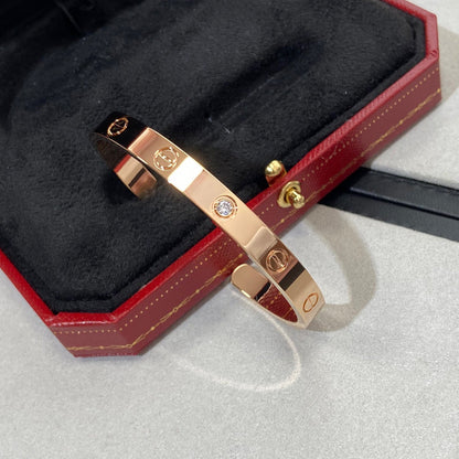 [LUCKY LOVE]LOVE BRACELET 6.1MM 1 DIAMOND OPEN CUFF