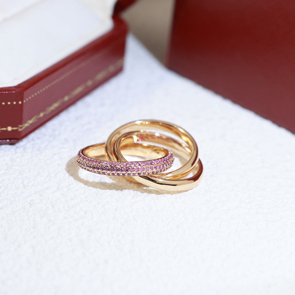 [LUCKY LOVE]TRINITY 3.2MM RING PINK DIAMOND