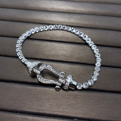 [LUCKY LOVE]FORCE  HORSESHOE  DIAMOND TENNIS BRACELET
