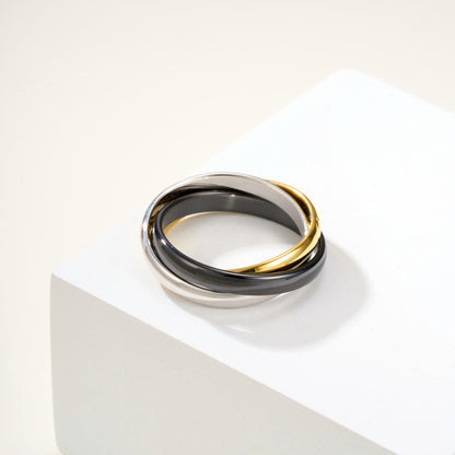 [LUCKY LOVE]TRINITY 3.2MM RING BLACK CERAMIC