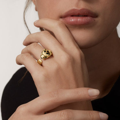 [LUCKY LOVE]PANTHERE SPOTTED MEDIUM RING