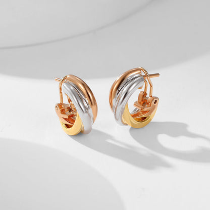 [LUCKY LOVE]TRINITY ON DIAMOND CLASSIC EARRINGS
