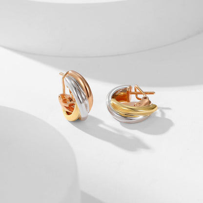 [LUCKY LOVE]TRINITY ON DIAMOND CLASSIC EARRINGS