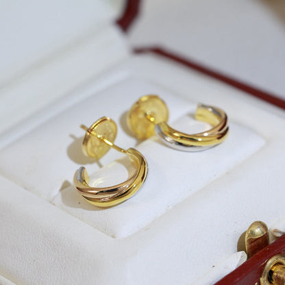 [LUCKY LOVE]TRINITY ON DIAMOND MINI EARRINGS