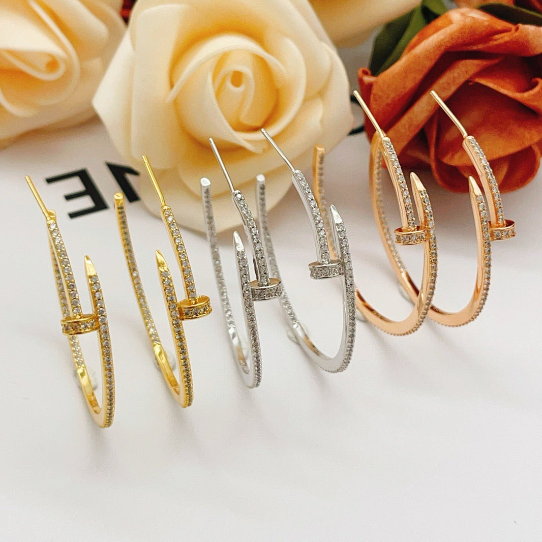[LUCKY LOVE]JUSTE FULL DIAMOND LARGE EARRINGS