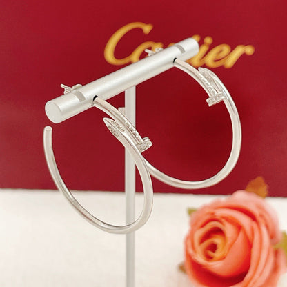 [LUCKY LOVE]JUSTE HALF DIAMOND LARGE EARRINGS