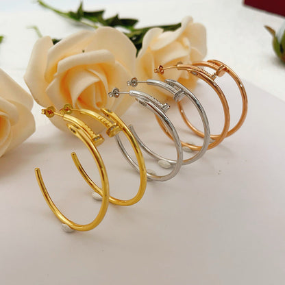 [LUCKY LOVE]JUSTE HALF DIAMOND LARGE EARRINGS