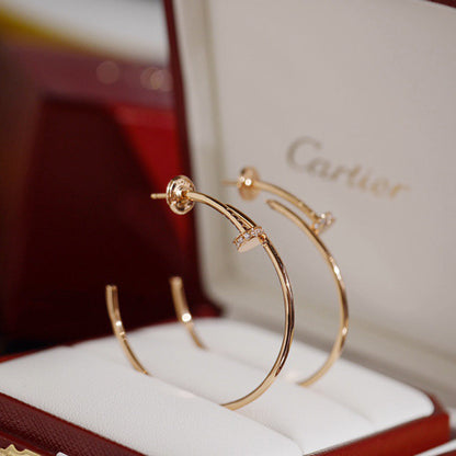 [LUCKY LOVE]JUSTE HALF DIAMOND LARGE EARRINGS