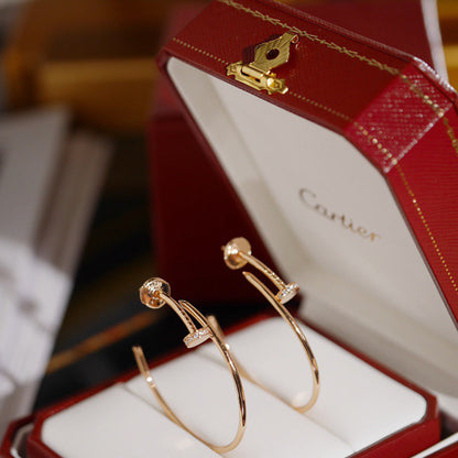 [LUCKY LOVE]JUSTE HALF DIAMOND LARGE EARRINGS