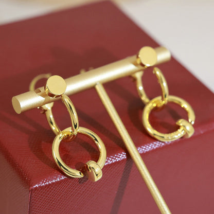 [LUCKY LOVE]JUSTE NO DIAMOND DOUBLE EARRINGS