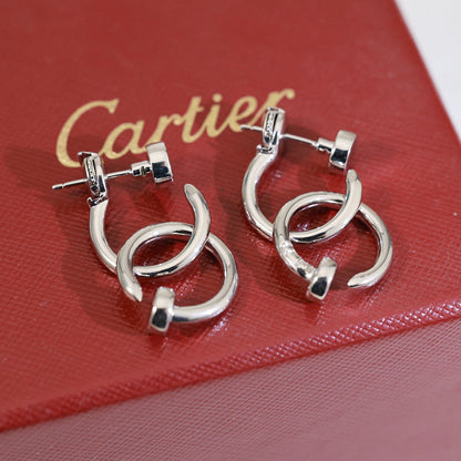 [LUCKY LOVE]JUSTE NO DIAMOND DOUBLE EARRINGS