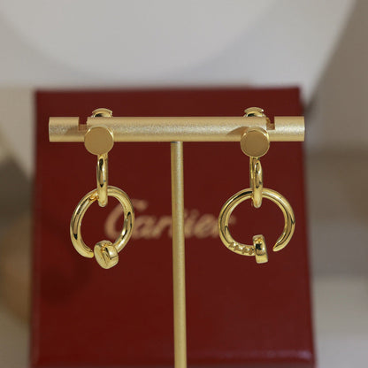 [LUCKY LOVE]JUSTE NO DIAMOND DOUBLE EARRINGS