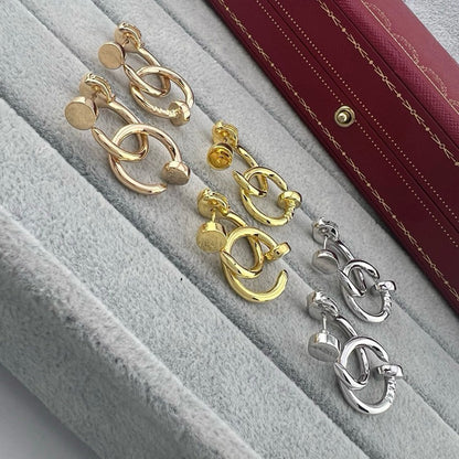 [LUCKY LOVE]JUSTE NO DIAMOND DOUBLE EARRINGS