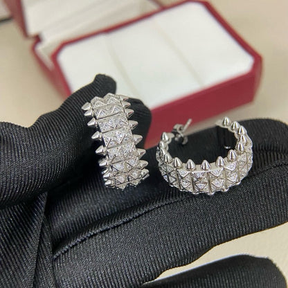 [LUCKY LOVE]CLASH 9.2MM FULL DIAMOND DOUBLE ROW EARRINGS