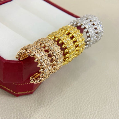 [LUCKY LOVE]CLASH 9.2MM FULL DIAMOND DOUBLE ROW EARRINGS