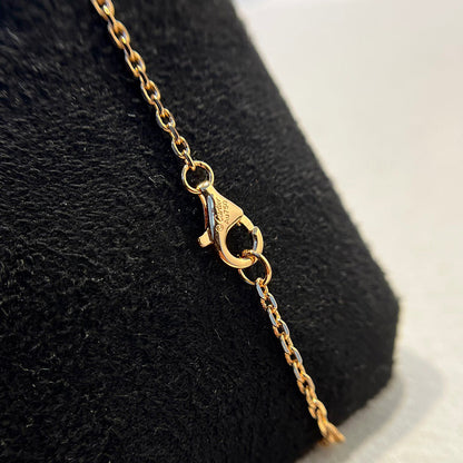 [LUCKY LOVE]LOVE DOUBLE RING HALF DIAMOND NECKLACE
