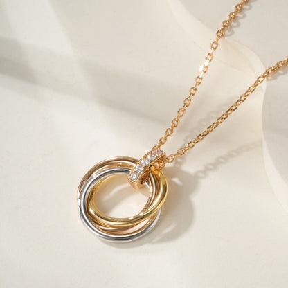[LUCKY LOVE]TRINITY MEDIUM  DIAMONDS NECKLACE