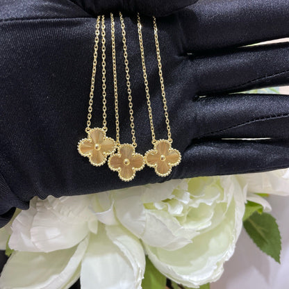 [LUCKY LOVE]CLOVER 15MM LASER NECKLACE