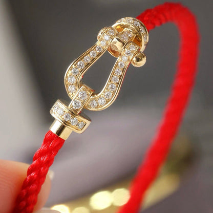[LUCKY LOVE]FORCE LARGE HORSESHOE FULL DIAMOND BRACELET ROSE GOLD