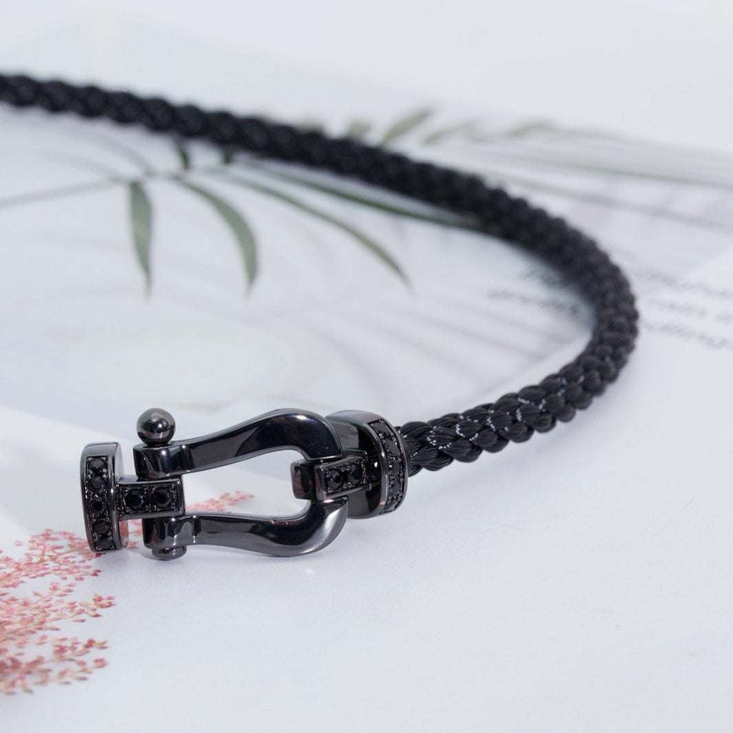 [LUCKY LOVE]FORCE LARGE SERIES HORSESHOE BLACK SAMURAI BRACELET