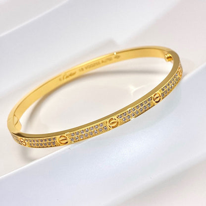[LoveLucky] JUSTE Diamond & LOVE Diamond Bracelet Stack Set